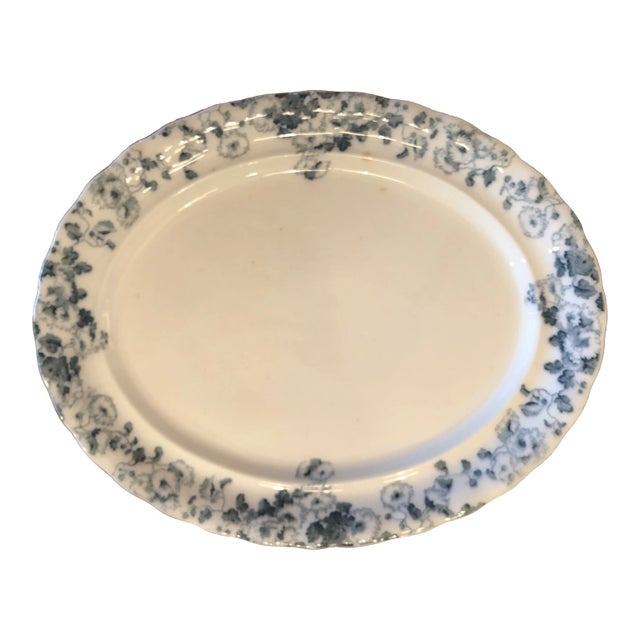 Blue and White Platter (Antique 1920's) For Sale