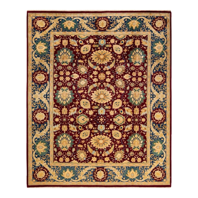 Mogul, One-of-a-Kind Hand-Knotted Area Rug in Red, 8' 1" x 10' 2" For Sale