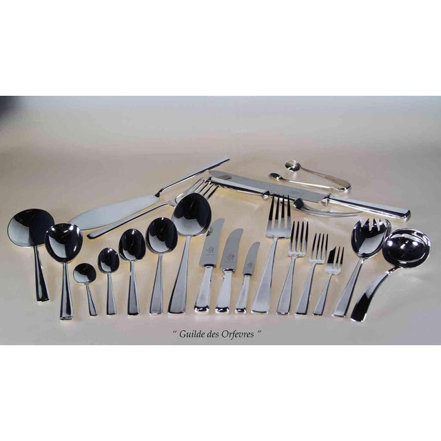 Metal New 1980s Complete European Cutlery Set for 12, Including Fish Eaters & Serving Pieces 144 Pieces. For Sale - Image 7 of 18