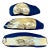 Vintage Gold Leaf Face Pottery Stripes - Set of 3 For Sale