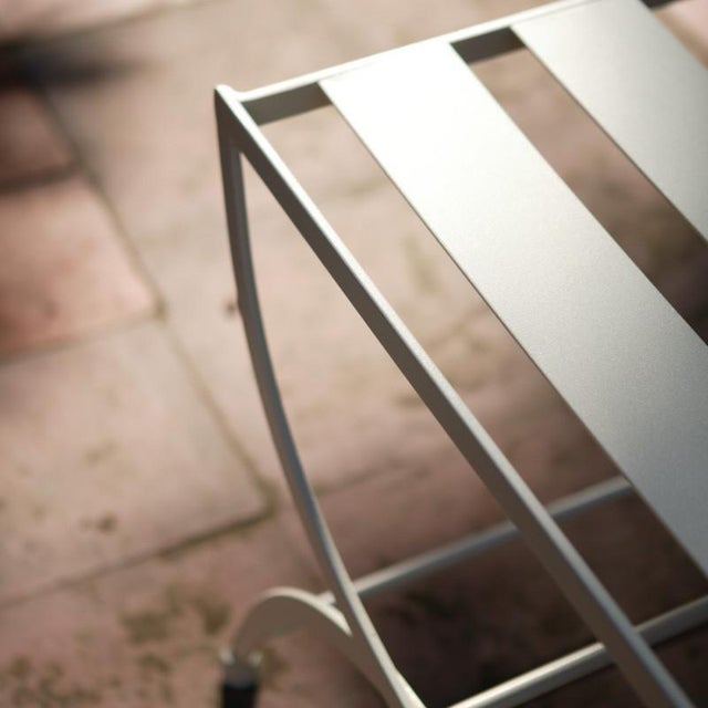 Early 21st Century Set of Garden Furniture with Four Armchairs and Glass Roundtop in Forged Iron For Sale - Image 5 of 5