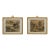 Mid 20th Century Framed Pair of Chinese Traditional ShanShui Landscape Paintings on Silk in Bamboo Gold-Toned Frames For Sale
