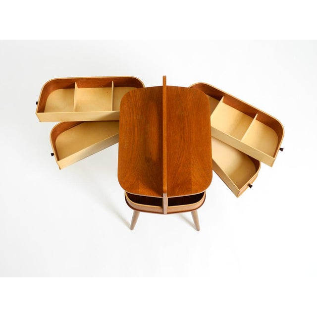 Mid-Century Modern Teak Sewing Box with Hinged Compartments, 1950s For Sale - Image 14 of 18