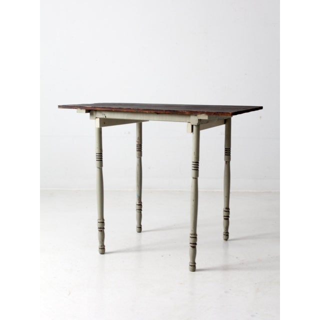 Wood Vintage Farmhouse Side Table For Sale - Image 7 of 12