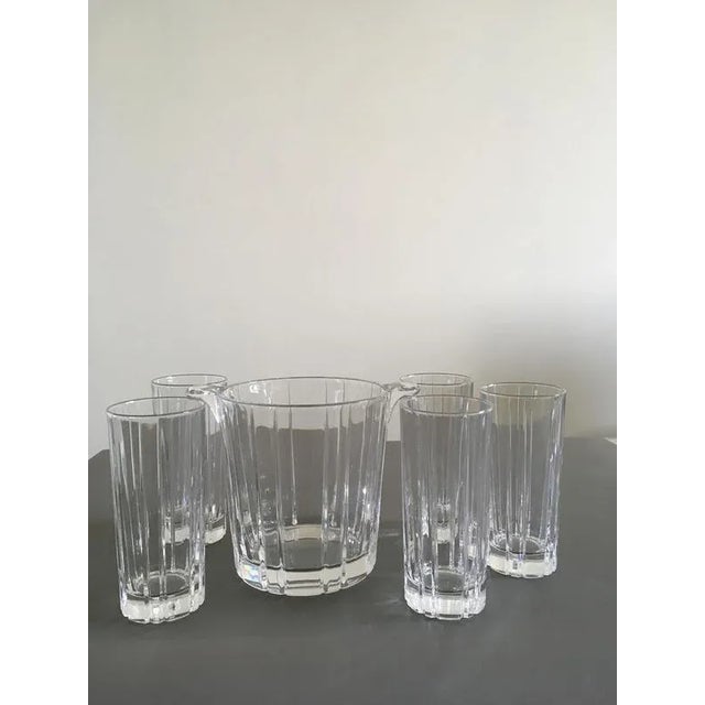 Post-Modern Clear Bar Glasses with Ice Bucket, Set of 6 For Sale - Image 6 of 17