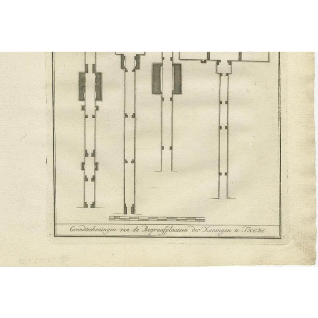 After Pococke, Tomb Plans of the Kings at Thebes Valley of the Kings Layout, Egypt, 1776, Print For Sale - Image 3 of 10