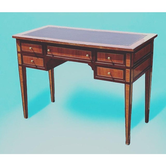 Kingswood Veneer Desk with Red Top For Sale - Image 14 of 14