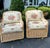 Coastal Braided Rattan Arm Chairs W/ Scalamandre Fabric For Sale - Image 10 of 10
