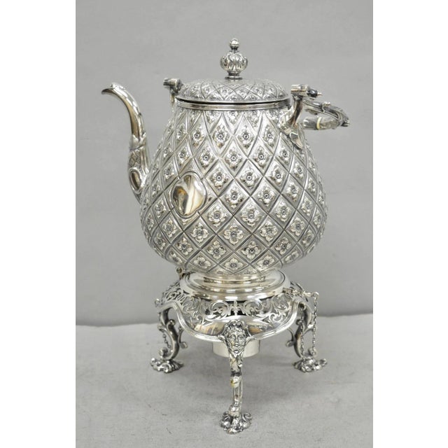 Late 19th Century Hawksworth Eyre & Co Victorian Silver Plated "Pineapple" Figural Tipping Tea Pot For Sale - Image 18 of 18