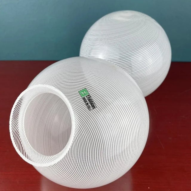 Swirl Murano Glass Table Lamps by F.Fabbian, Italy, 1970s, Set of 2 For Sale - Image 12 of 13