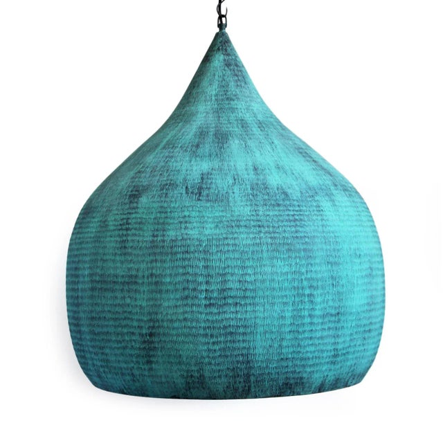 Copper Hammered Pod Pendant Light XL For Sale - Image 4 of 7