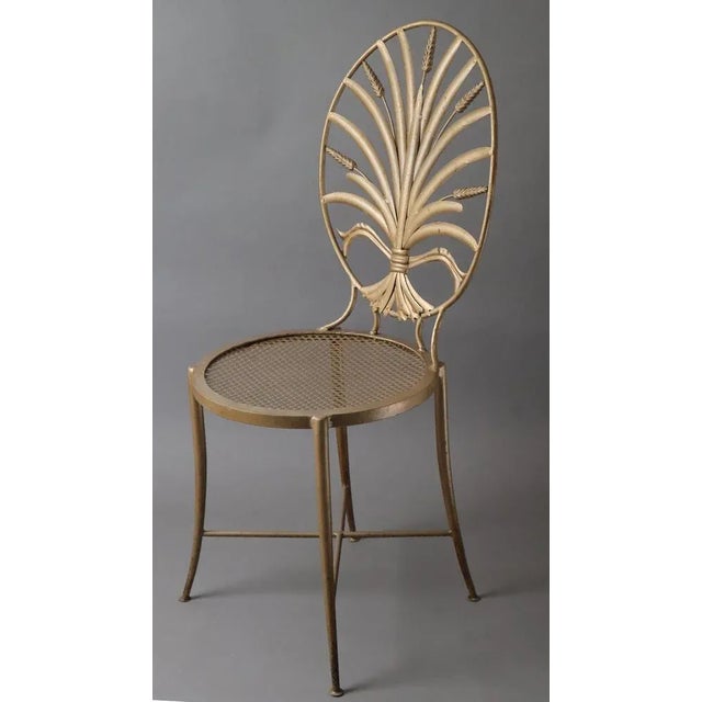 Gold Wheat Chair by S. Salvadori, Florence, 1960s For Sale - Image 11 of 13
