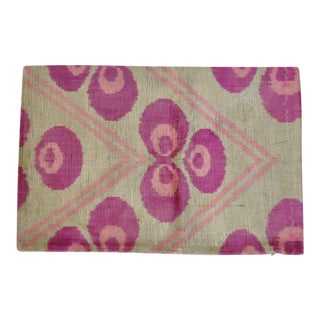 Silk Velvet Ikat Throw Pillow For Sale