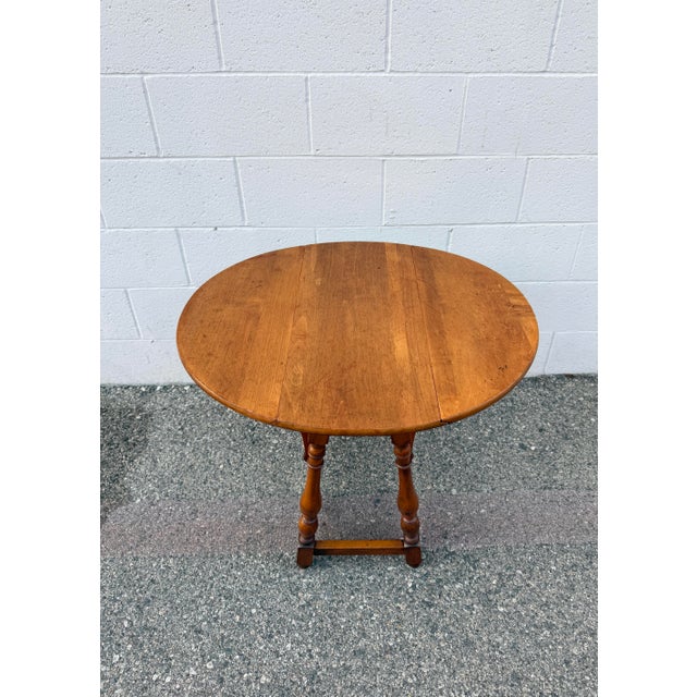 English Vintage Maple Drop Leaf Table For Sale - Image 3 of 12