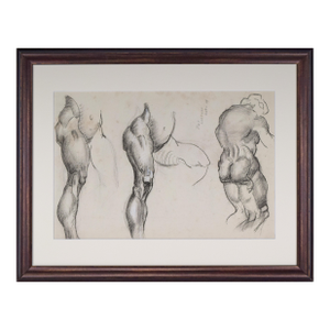 Vintage Art Deco Era Nude Charcoal Figure Study Drawing by William B Pattengill 1934
