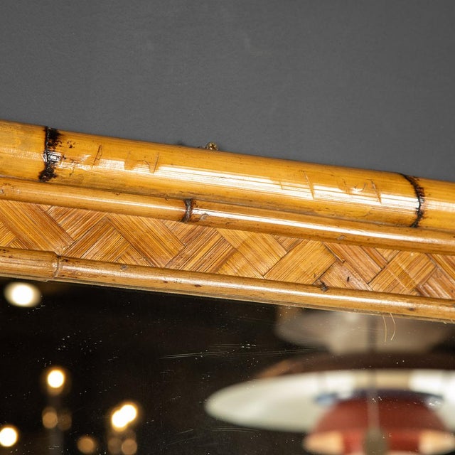20th Century French French Bamboo Mirror, 1970s For Sale - Image 6 of 9