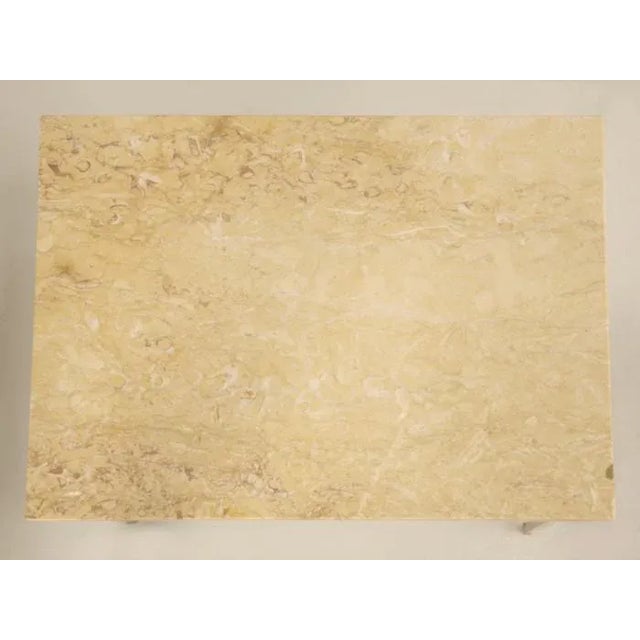 Set of 3 Mid-Century Modern Stone Brass Stacking Tables For Sale - Image 4 of 11