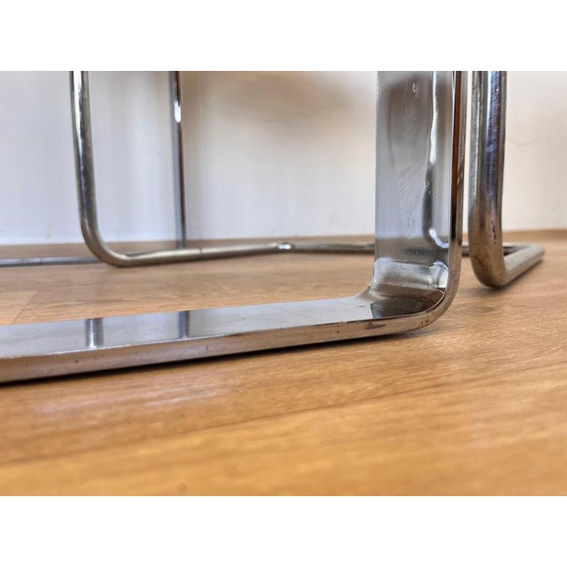 Metal Vintage Wooden and Chrome Dining Table and Chairs by Ladislav Vrátník, 1970s, Set of 3 For Sale - Image 7 of 12