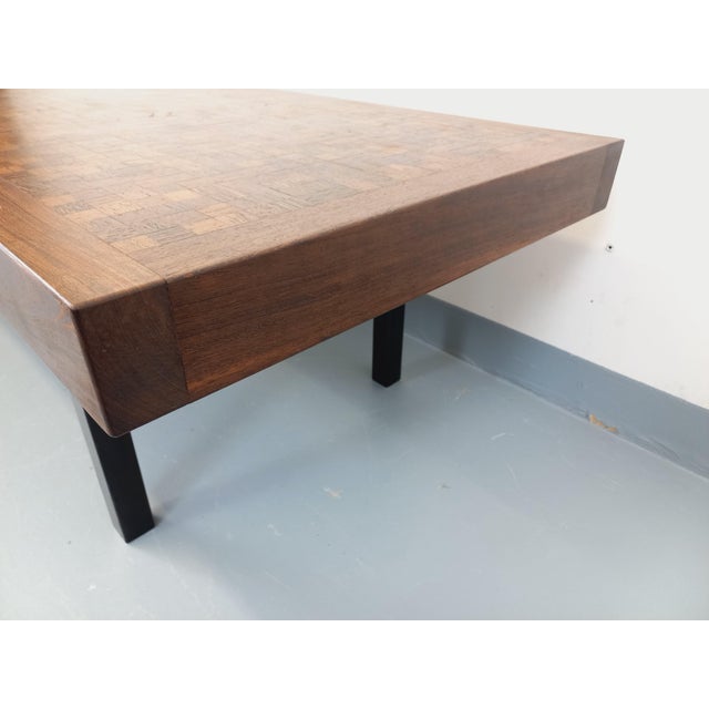 Vintage coffee table from the 1960s/70s, attributed to Dieter Wackerlin, featuring a beautiful rectangular top crafted...