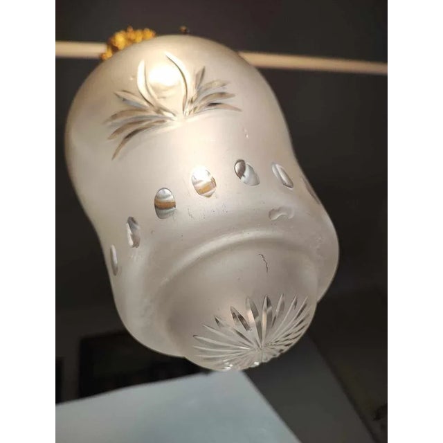 Art Nouveau, brass chandelier, dimensions: height 55 cm, diameter 21 cm. European Plug (up to 250V).The wiring of this...