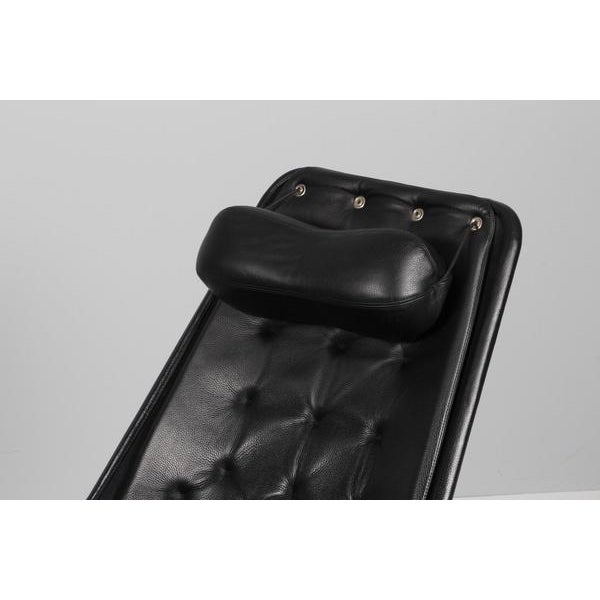 Bruno Mathsson Vintage Jetson Lounge Chair with Black Leather by Bruno Mathsson for Dux, 2024 For Sale - Image 4 of 9