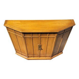 1964 Drexel Meridian Tri-Front Walnut Hall Chest by John Van Koert For Sale