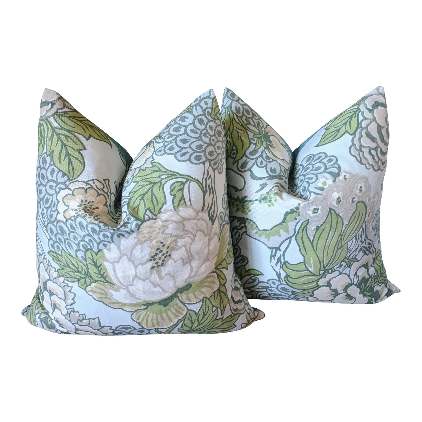Chinoiserie Honshu by Thibaut Pillows - a Pair | Chairish