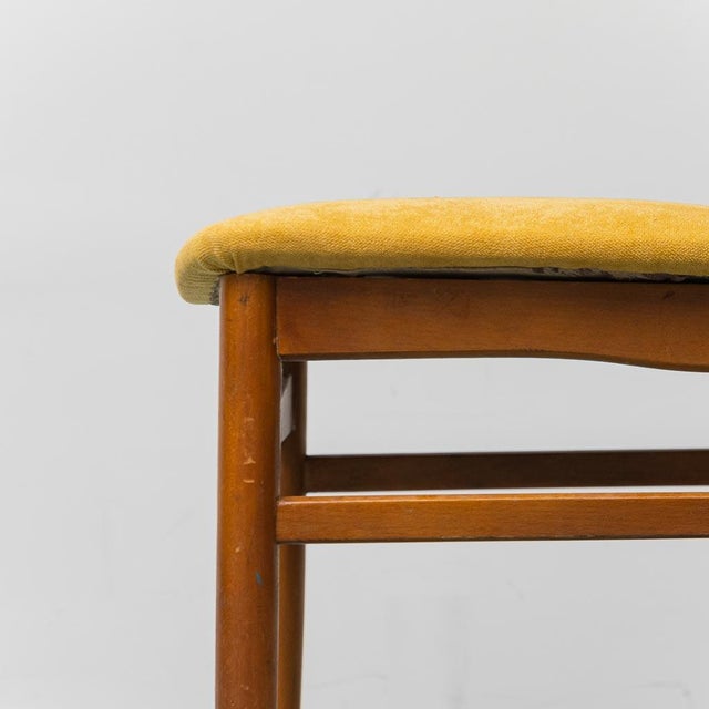 1960s Yellow Wooden and Fabric Chairs, 1960s, Set of 2 For Sale - Image 5 of 12