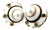 Vintage Maz 14k Gold Conch Shell Mabe Pearl Gemstone Clip Earrings, Pair For Sale