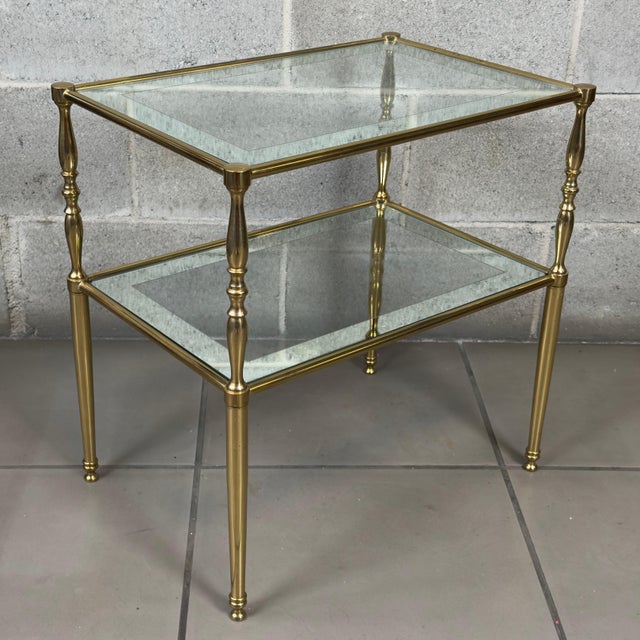 Rectangular Coffee Table in Chromed Brass and Crystal from Jansen, 1960s For Sale - Image 12 of 12