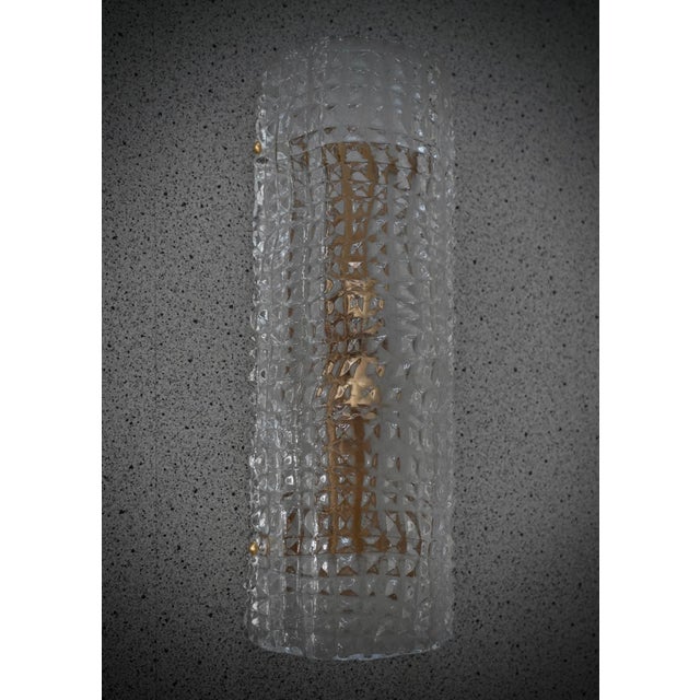 Art Deco Style Clear Murano Glass and Brass Wall Sconce, 2000 For Sale - Image 10 of 10