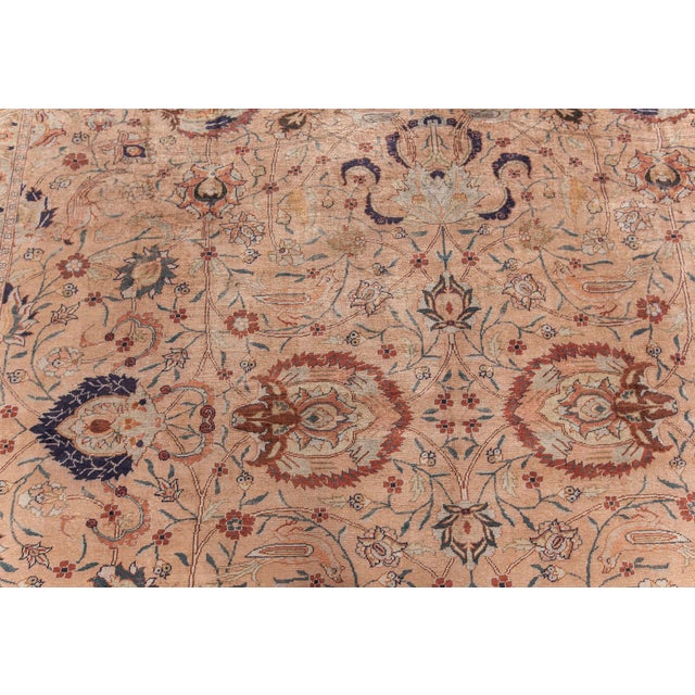 Blue Antique Silk Turkish Rug For Sale - Image 8 of 8
