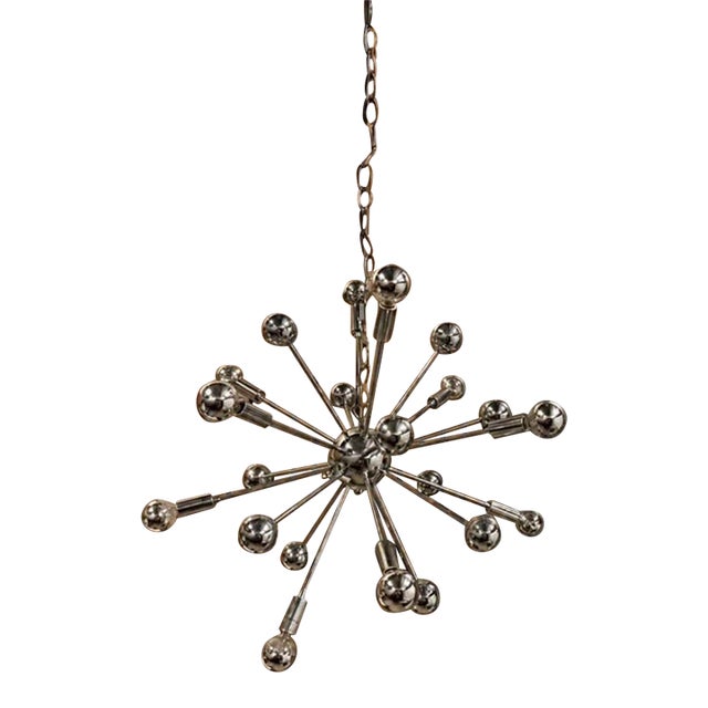 Chrome Sputnik Style Chandelier 12 Light 24” Diameter For Sale