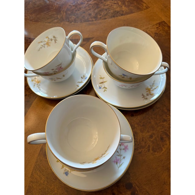 1950s Rosenthal Selb Germany Tea Cup and Saucer "Helena" Pattern - Set for 6 For Sale - Image 12 of 18