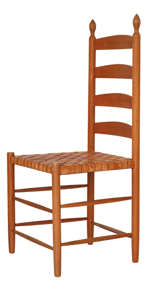 Beech Shaker Chair with Leather Seat by Kaare Klint, Denmark, 1960s