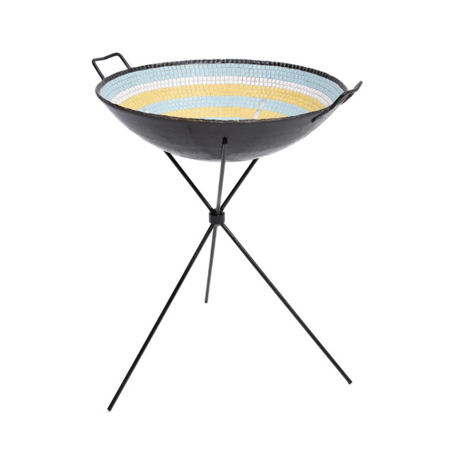 Mid 20th Century Mid Century Tiled Serving Salad Bowl Tripod Legs For Sale - Image 5 of 12