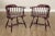High Quality Vintage Pair of Distressed Custom Painted Finish Solid Wood Captain's Dining Armchairs