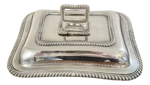 Antique Edwardian Silver Plated Rectangle Entrée Dish, 1900
