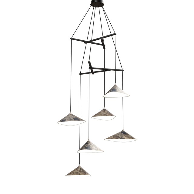 Emily V6 Group Pendant Light in Oxid by Daniel Becker for Moss Objects For Sale