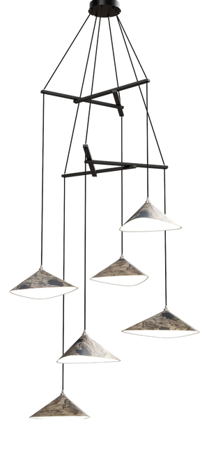 Emily V6 Group Pendant Light in Oxid by Daniel Becker for Moss Objects