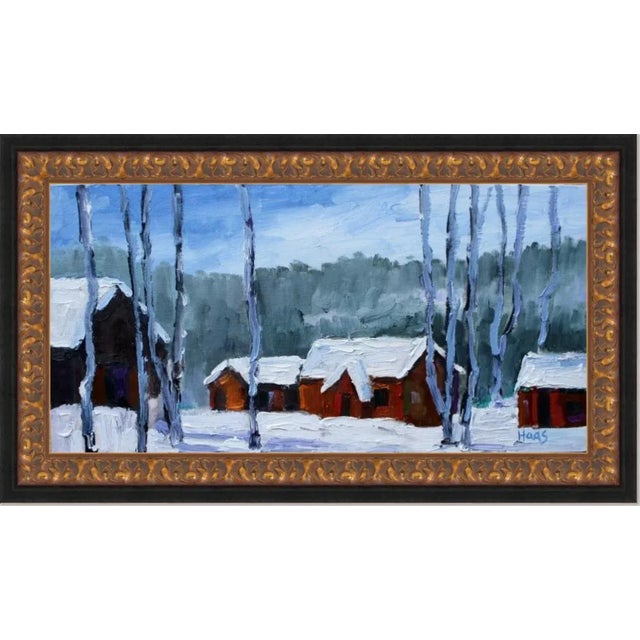 White "Sorenson's in Winter" Contemporary Winter Landscape Oil Painting For Sale - Image 8 of 12