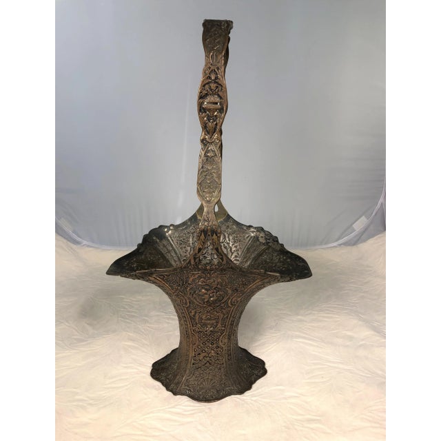 Antique Silver Wedding Basket Cross Silver For Sale - Image 11 of 11