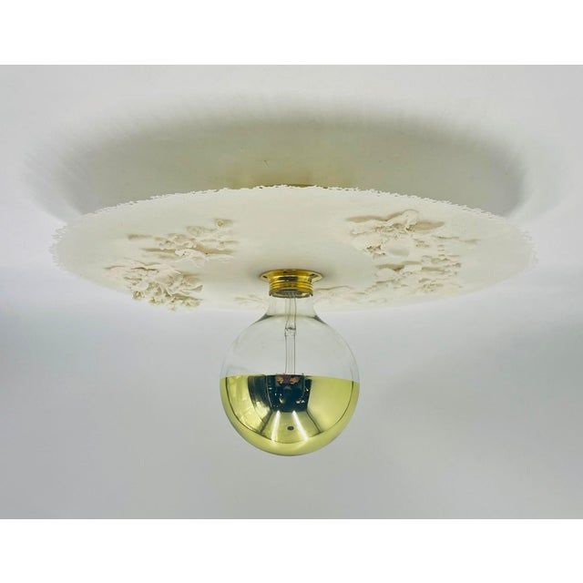 Contemporary Luca for Fermaluce Cream Resin Brass Flush Mount Light, Italy 2022, Labeled For Sale - Image 3 of 17