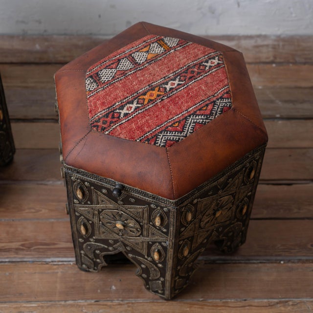 A Pair of Moroccan Stools, 20th Century For Sale - Image 4 of 16