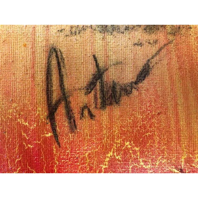 The work is entitled 'Scorci d'infinito red border n.6' and is part of the series 'Scorci di infinito' measuring 40 × 40...