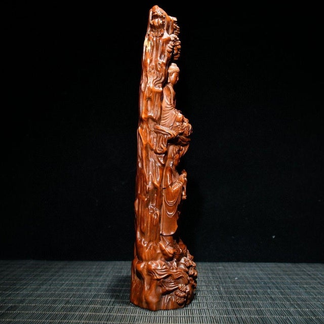 Vintage Chinese Boxwood Carving of the Buddhist Triad (Western Paradise) For Sale - Image 9 of 9