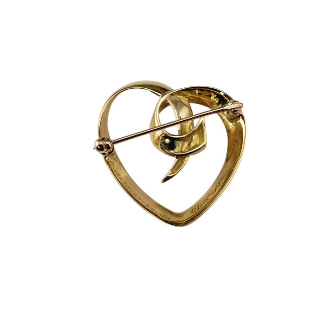 1983 Tiffany & Co. Paloma Picasso 18k Yellow Gold Heart Pin/Brooch #21821 For Sale - Image 4 of 7