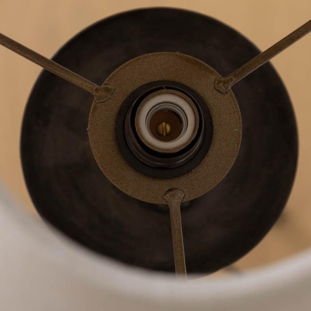 1930s French Tall Iron Brutalist Table Lamp For Sale - Image 9 of 13
