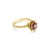 Contemporary Medium Ruby Tulip Ring 14k Yellow Gold, Size 5.25 For Sale - Image 3 of 4