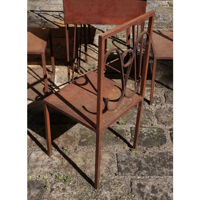 Metal Metal Cage on Legs with Chairs, Set of 5 For Sale - Image 7 of 8